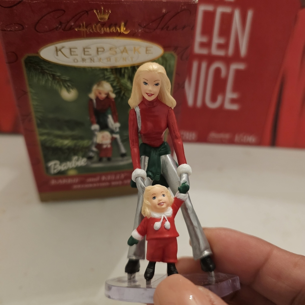 NIB Barbie and Kelly on the Ice Hallmark Christmas Ornament 2001